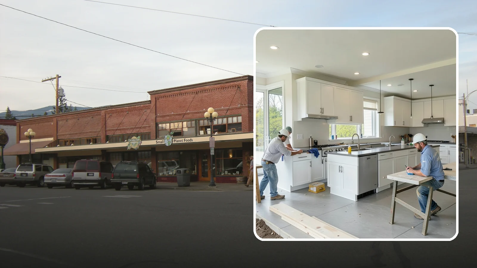 Restaurant Buildout in Sedro-Woolley, Skagit County, WA - Full construction of restaurant spaces including kitchens, dining rooms, and code systems.