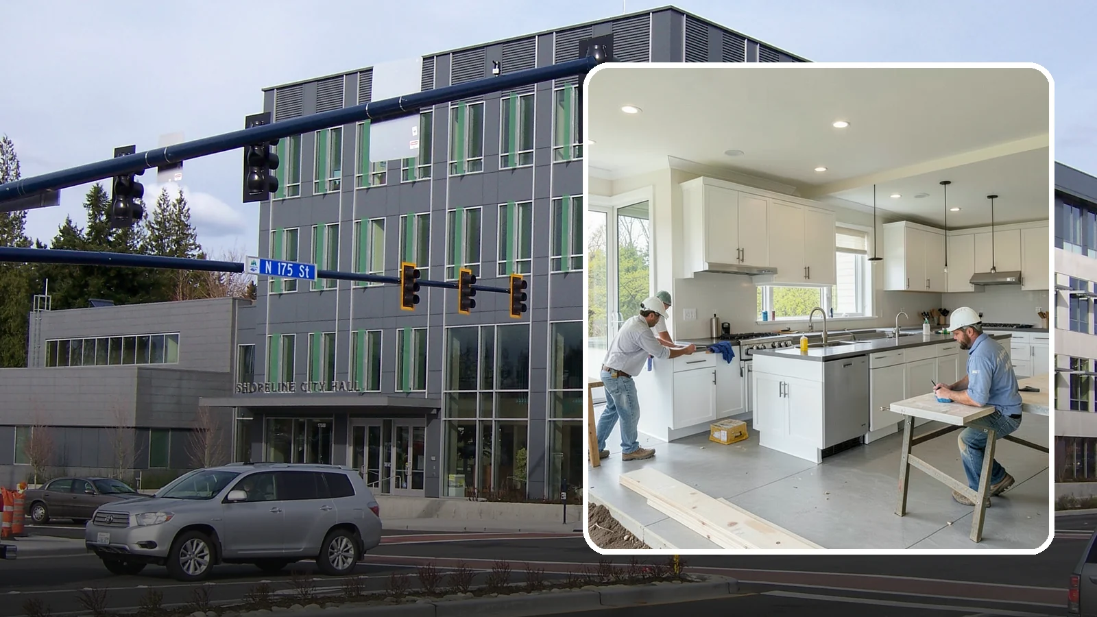 Restaurant Buildout in Shoreline, King County, WA - Full construction of restaurant spaces including kitchens, dining rooms, and code systems.