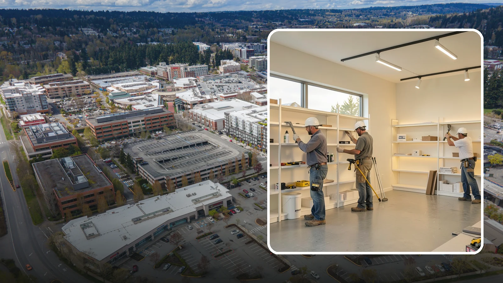 Retail Buildout in Redmond, King County, WA - Store construction that turns raw retail space into a branded, shopper-ready environment.