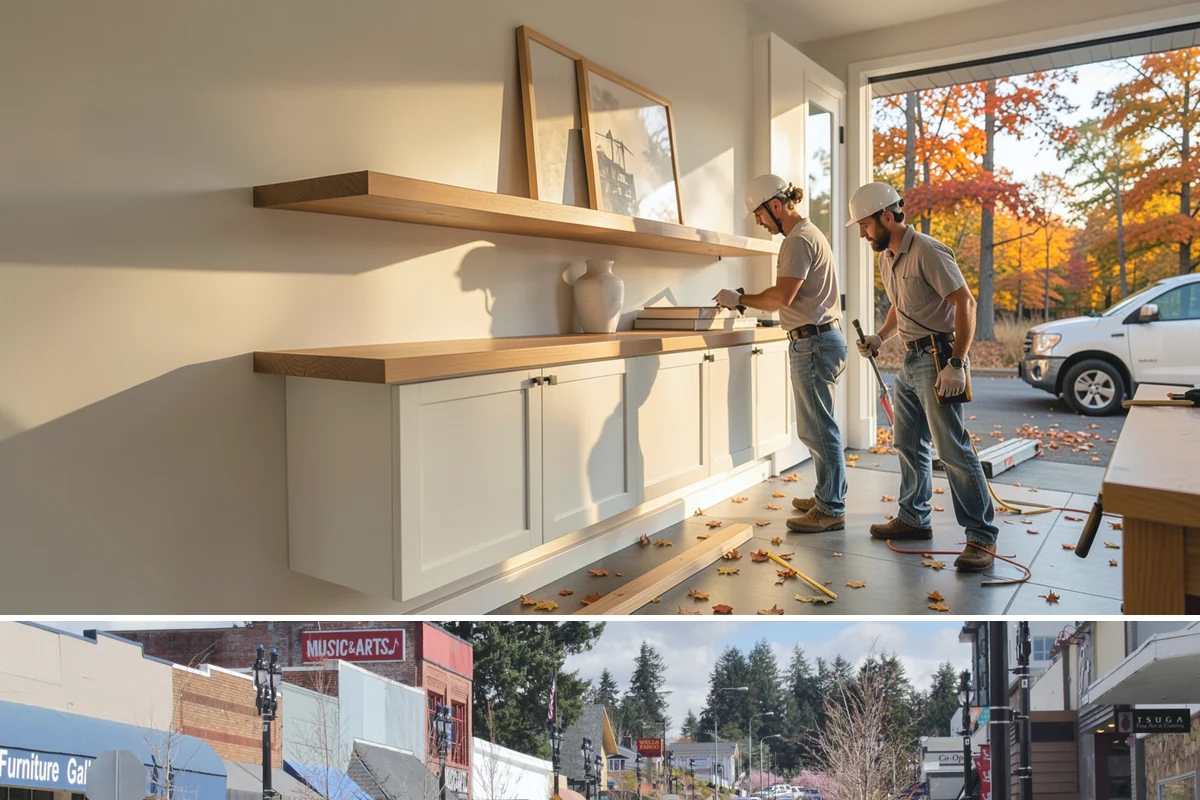 Retail Renovation in Bothell, King County, WA - Renovations are frequently timed for slower sales periods so the refresh is complete before the next busy season.
