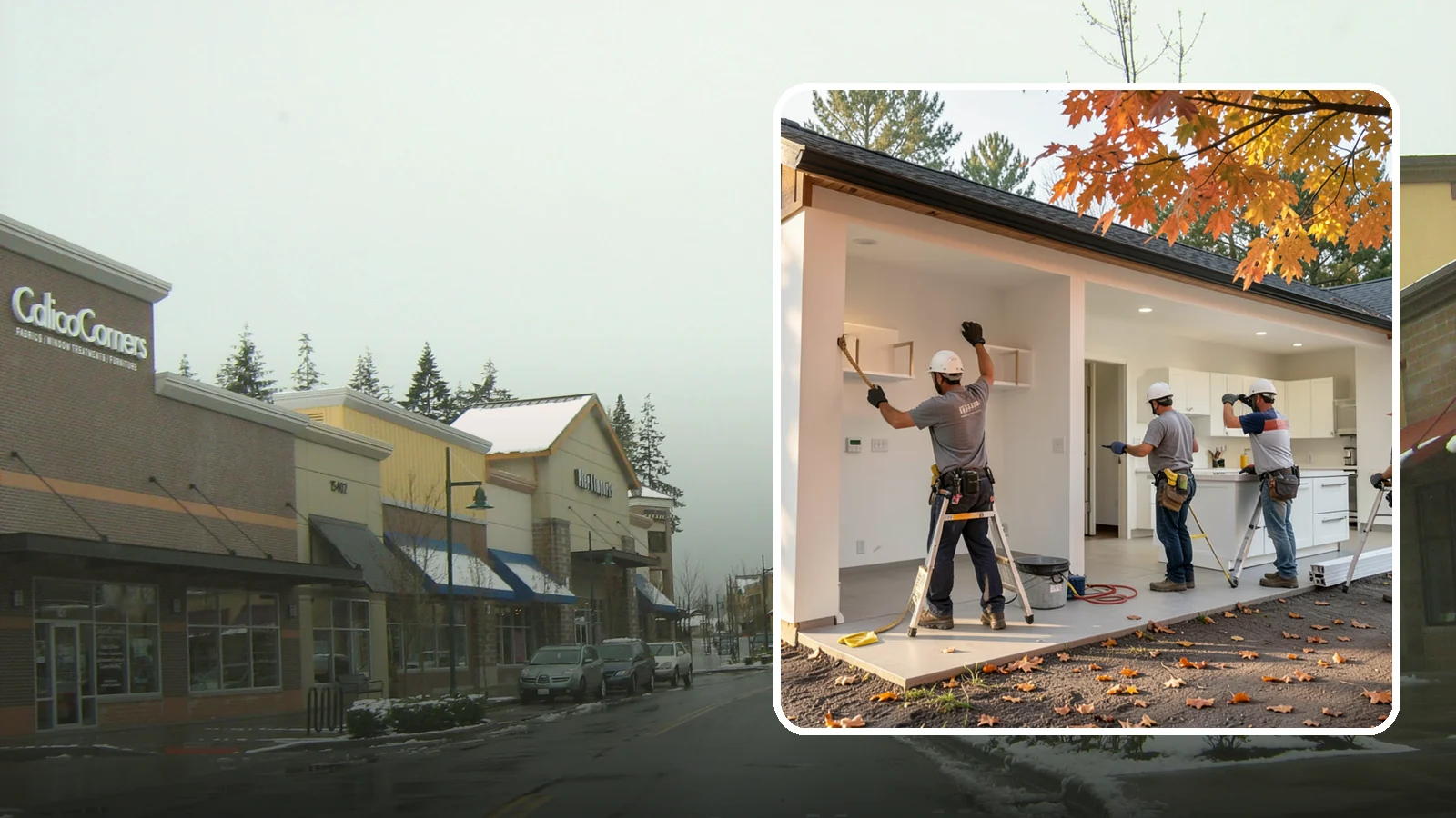 Retail Renovation in Mill Creek, Snohomish County, WA - Renovation of existing stores to modernize layout, fixtures, and customer appeal.