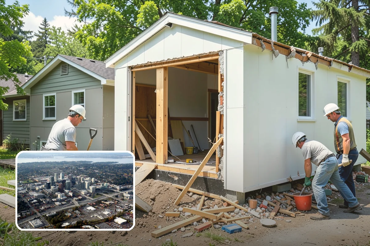 Retaining Wall Construction in Bellevue, King County, WA - Creates level, usable space on a sloped lot