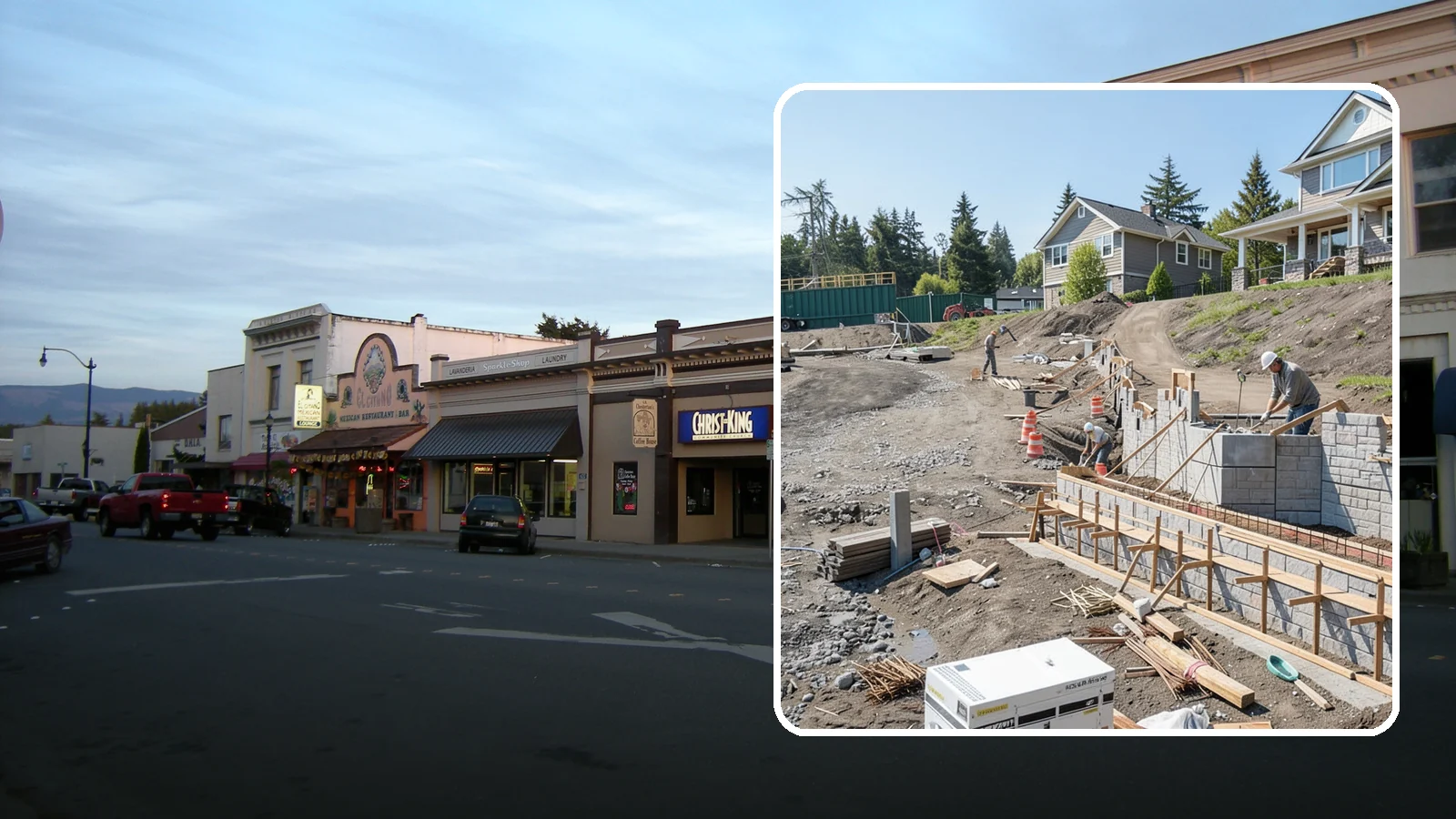 Retaining Wall Construction in Burlington, Skagit County, WA - Building an engineered wall that holds back soil on sloped Puget Sound lots and creates usable, stable ground.