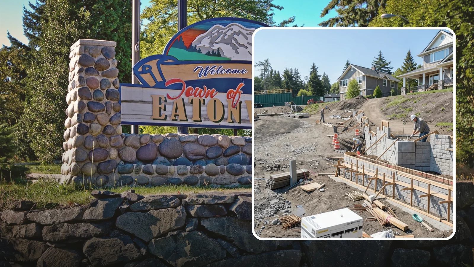 Retaining Wall Construction in Eatonville, Pierce County, WA - Building an engineered wall that holds back soil on sloped Puget Sound lots and creates usable, stable ground.