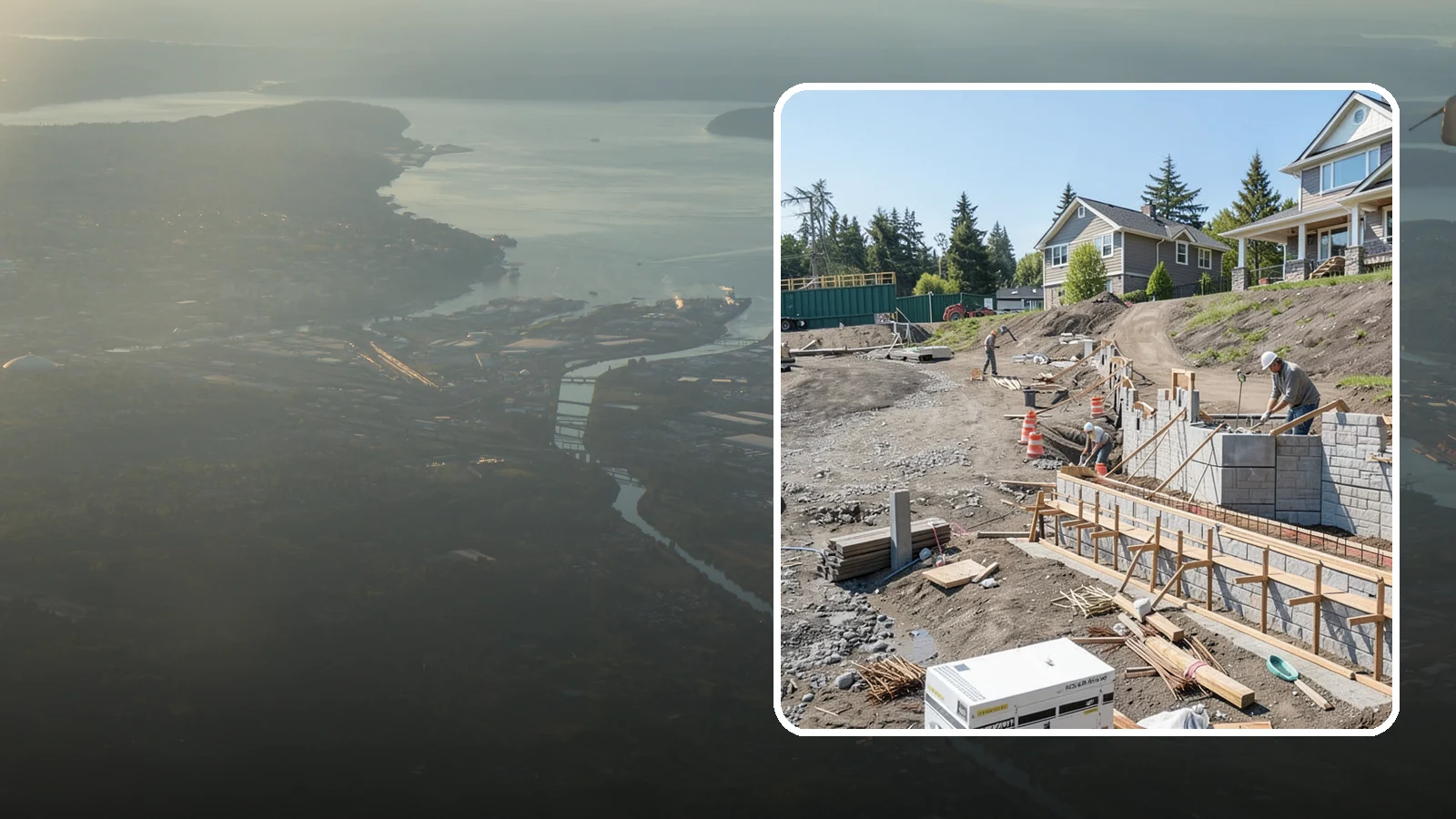 Retaining Wall Construction in Fife, Pierce County, WA - Building an engineered wall that holds back soil on sloped Puget Sound lots and creates usable, stable ground.