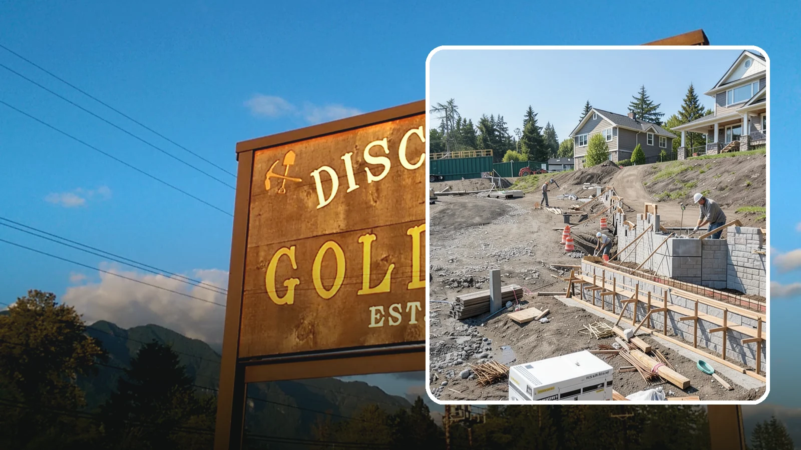 Retaining Wall Construction in Gold Bar, Snohomish County, WA - Building an engineered wall that holds back soil on sloped Puget Sound lots and creates usable, stable ground.