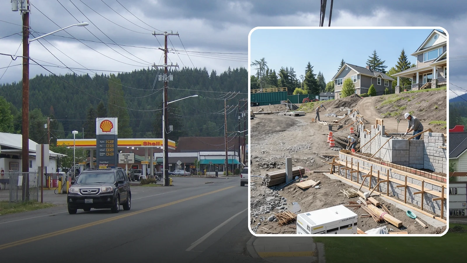 Retaining Wall Construction in Granite Falls, Snohomish County, WA - Building an engineered wall that holds back soil on sloped Puget Sound lots and creates usable, stable ground.