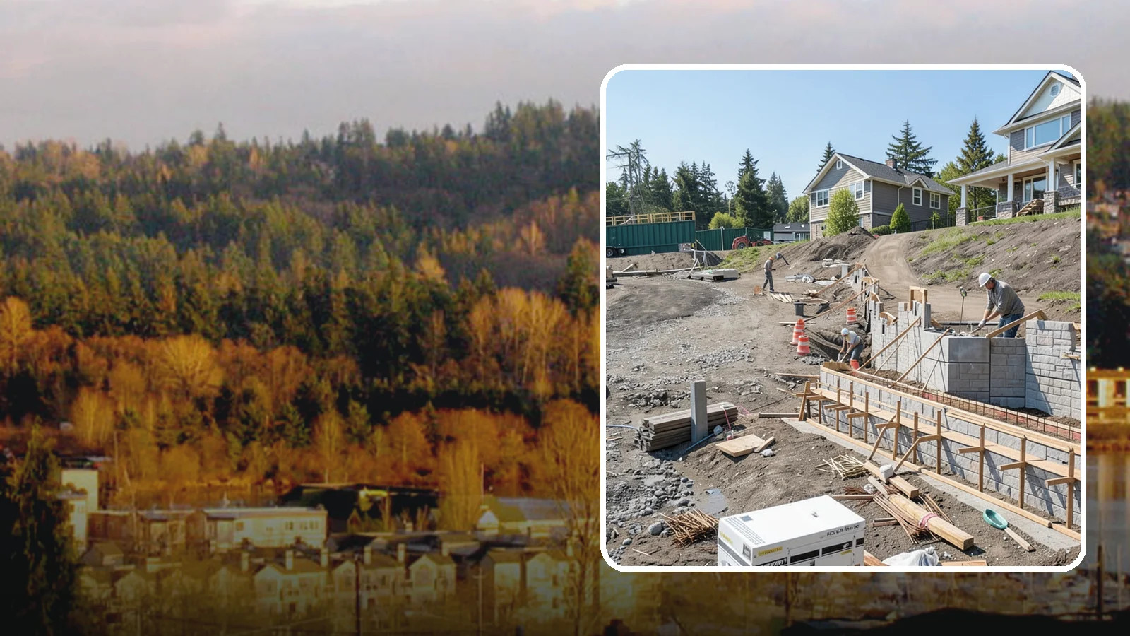 Retaining Wall Construction in Kenmore, King County, WA - Building an engineered wall that holds back soil on sloped Puget Sound lots and creates usable, stable ground.