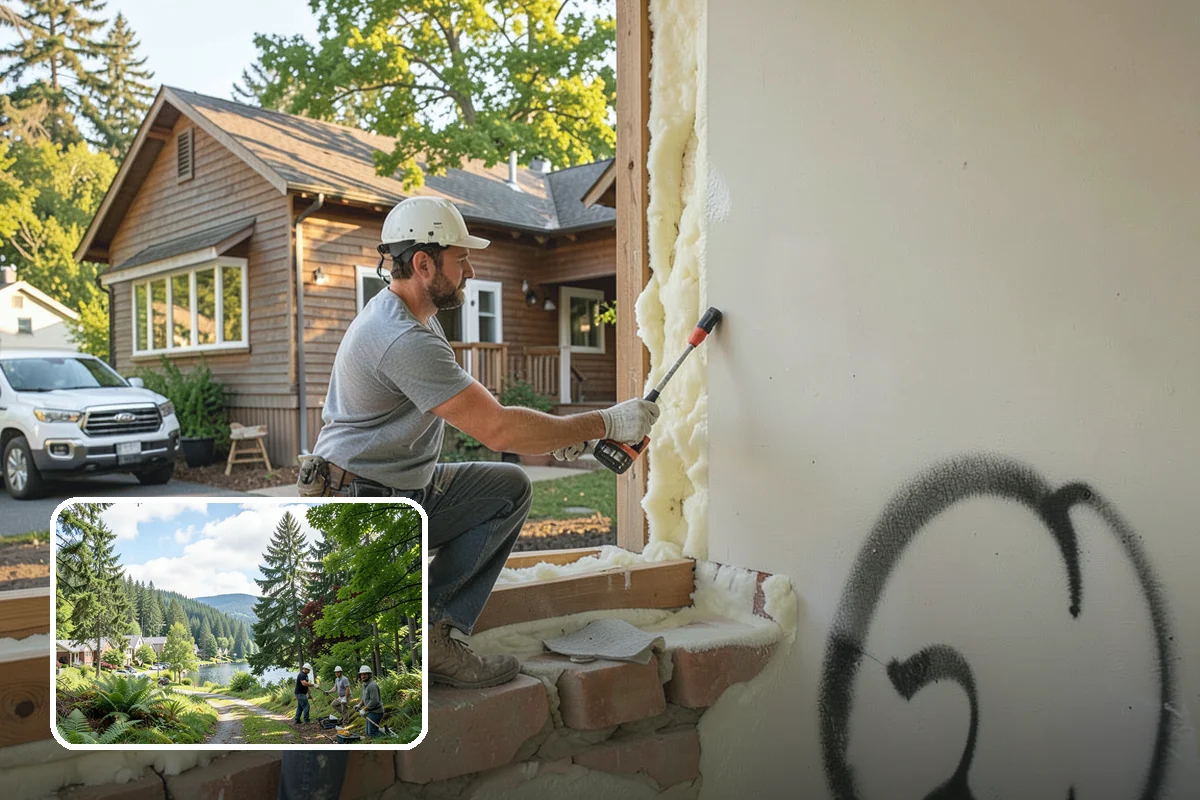 Retaining Wall Construction in Lake Forest Park, King County, WA - Creates level, usable space on a sloped lot