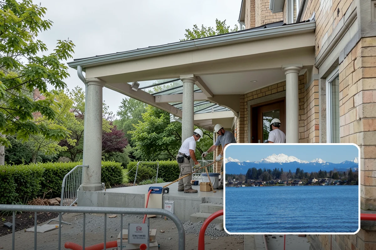 Retaining Wall Construction in Lake Stevens, Snohomish County, WA - Creates level, usable space on a sloped lot
