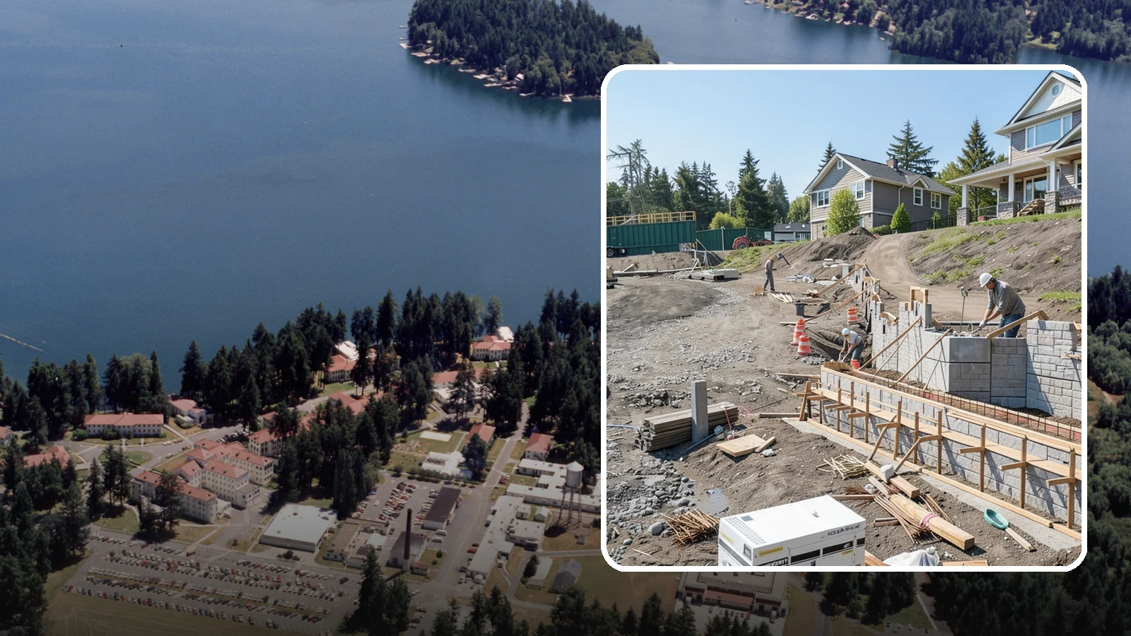Retaining Wall Construction in Lakewood, Pierce County, WA - Building an engineered wall that holds back soil on sloped Puget Sound lots and creates usable, stable ground.