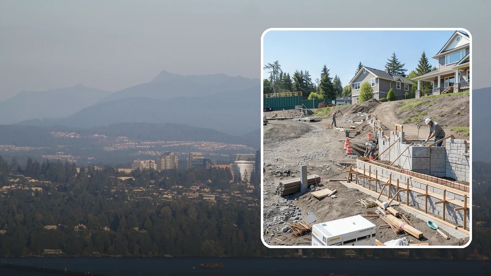 Retaining Wall Construction in Medina, King County, WA - Building an engineered wall that holds back soil on sloped Puget Sound lots and creates usable, stable ground.