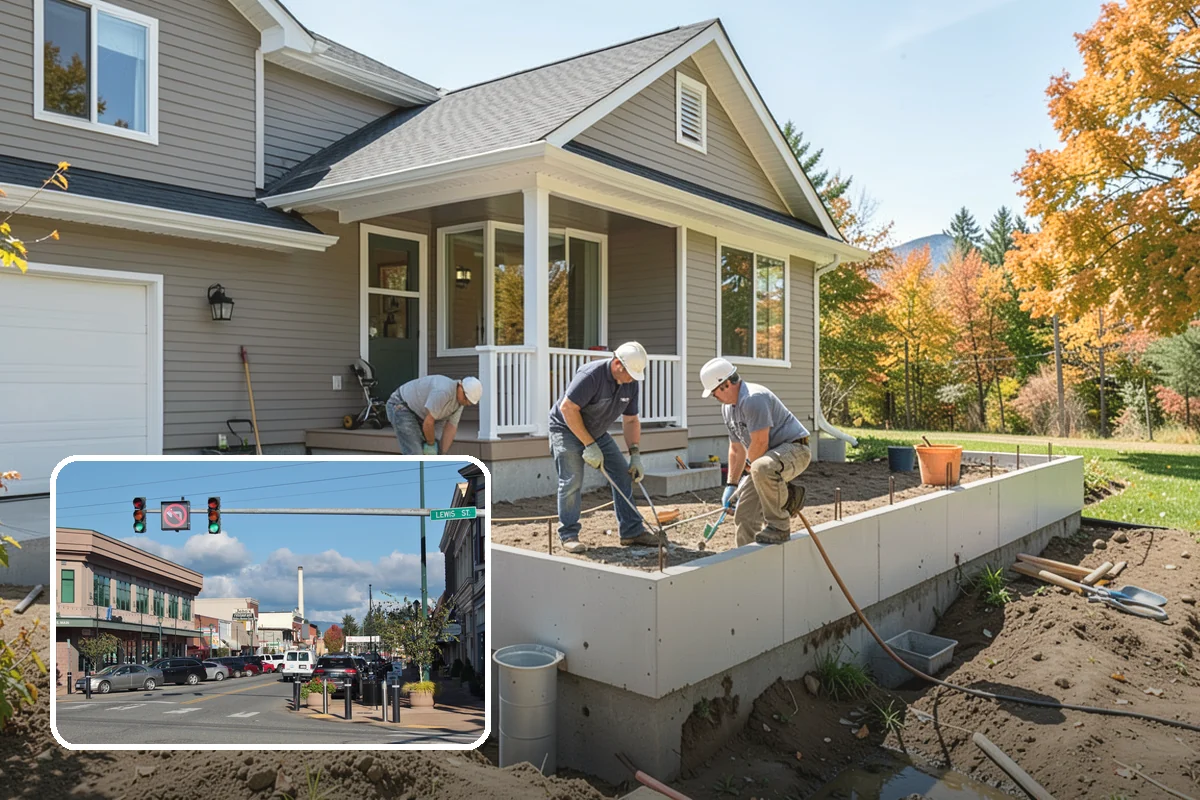 Retaining Wall Construction in Monroe, Snohomish County, WA - Creates level, usable space on a sloped lot