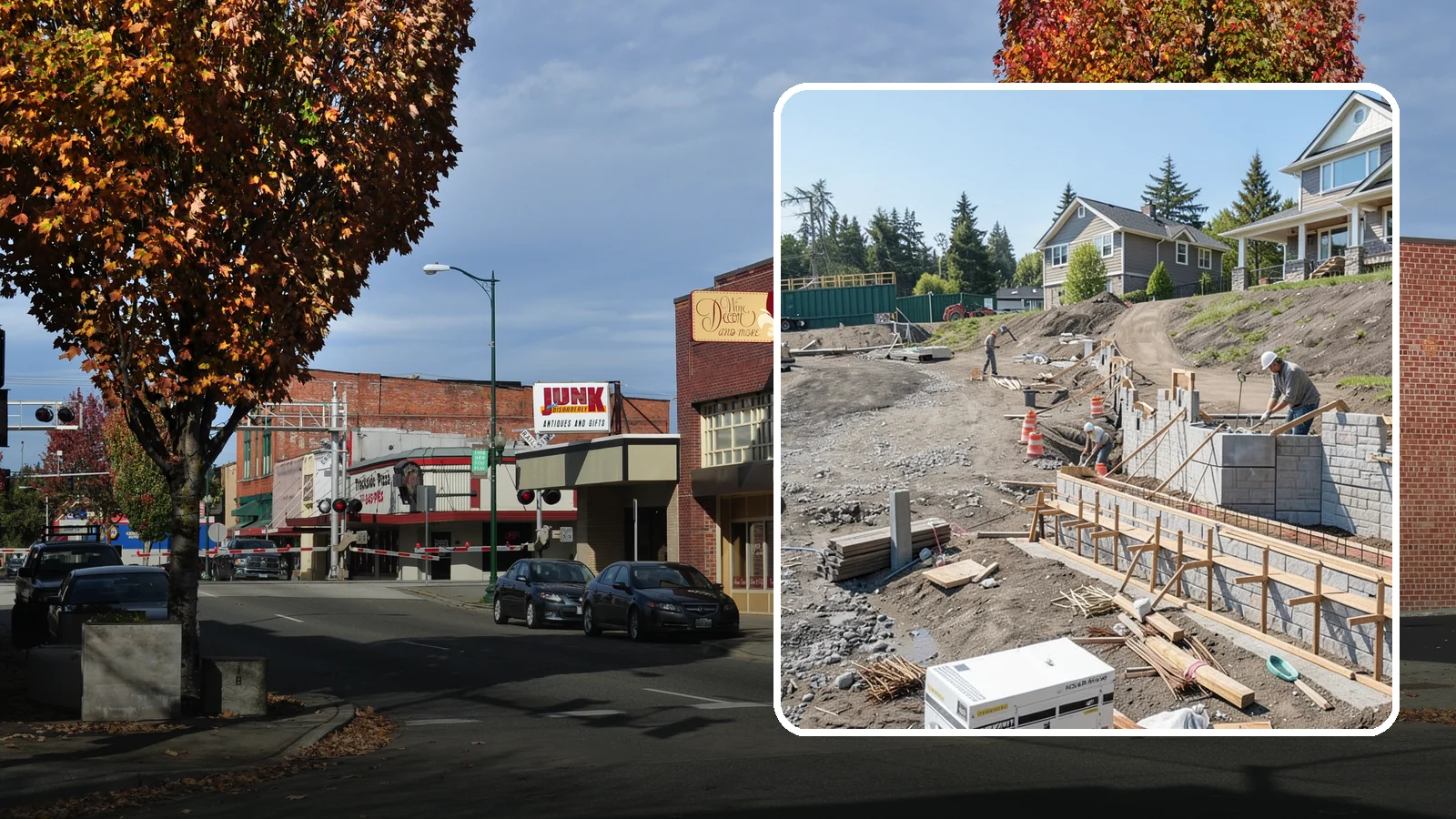 Retaining Wall Construction in Puyallup, Pierce County, WA - Building an engineered wall that holds back soil on sloped Puget Sound lots and creates usable, stable ground.