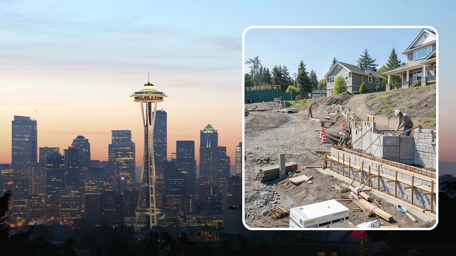 Retaining Wall Construction in Seattle, King County, WA - Building an engineered wall that holds back soil on sloped Puget Sound lots and creates usable, stable ground.