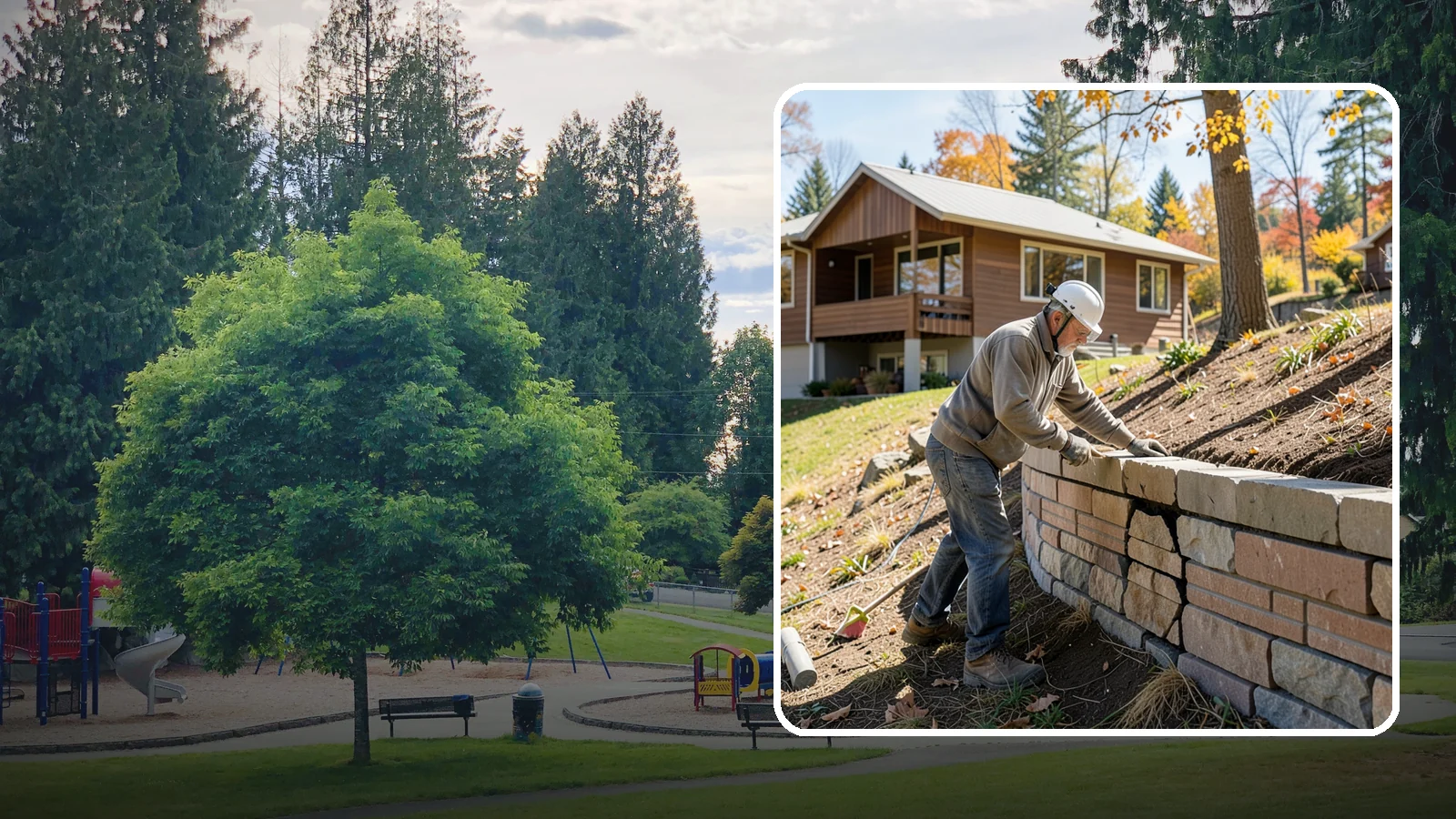 Retaining Wall Repair in Bonney Lake, Pierce County, WA - Diagnosing and fixing leaning, cracking, or bulging retaining walls before they fail and damage your property.