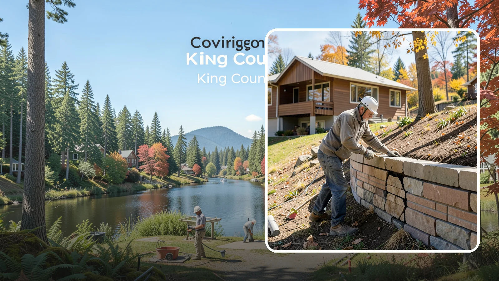 Retaining Wall Repair in Covington, King County, WA - Diagnosing and fixing leaning, cracking, or bulging retaining walls before they fail and damage your property.