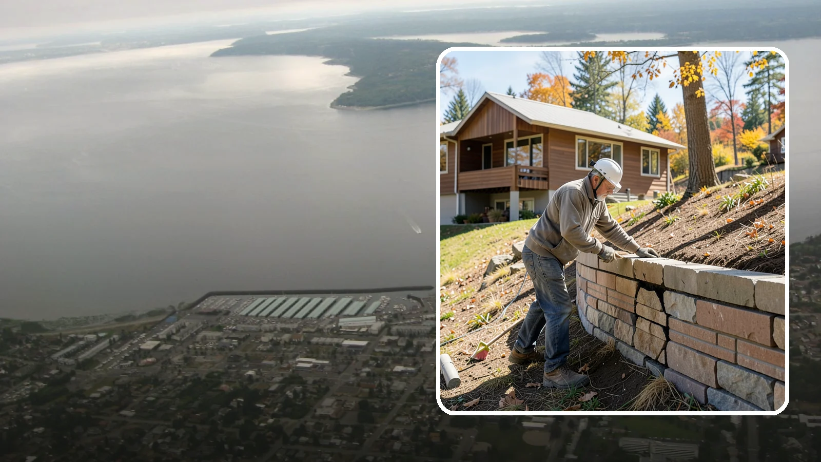 Retaining Wall Repair in Des Moines, King County, WA - Diagnosing and fixing leaning, cracking, or bulging retaining walls before they fail and damage your property.