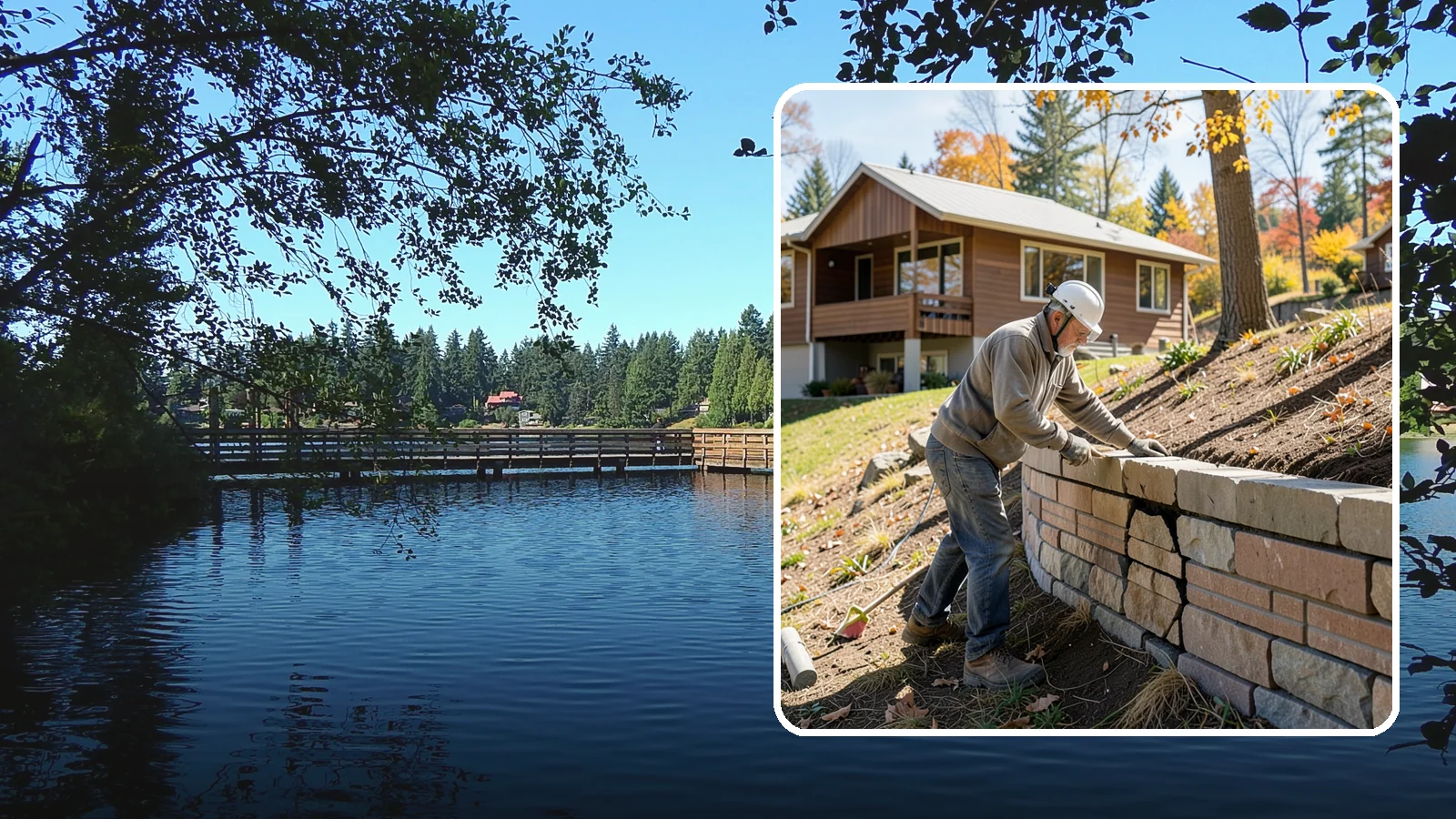 Retaining Wall Repair in Federal Way, King County, WA - Diagnosing and fixing leaning, cracking, or bulging retaining walls before they fail and damage your property.