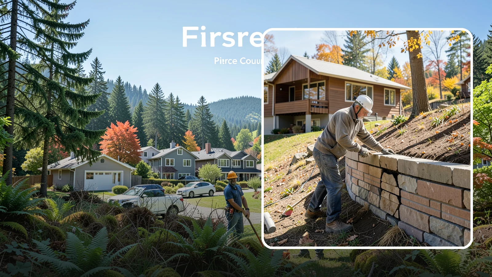 Retaining Wall Repair in Fircrest, Pierce County, WA - Diagnosing and fixing leaning, cracking, or bulging retaining walls before they fail and damage your property.