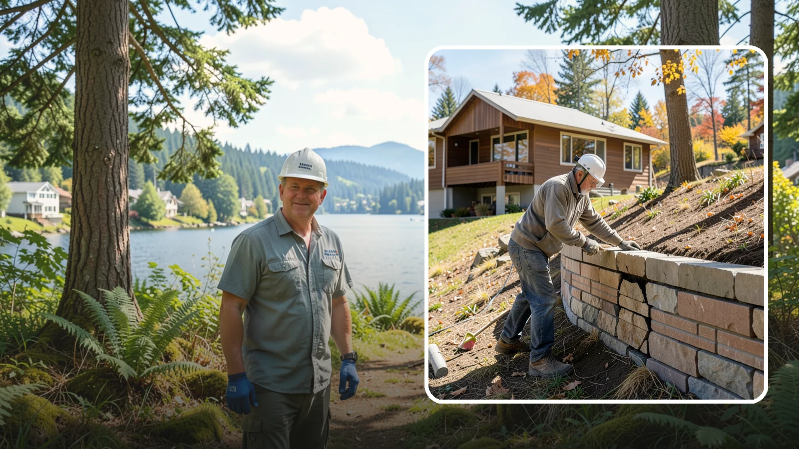 Retaining Wall Repair in Milton, King County, WA - Diagnosing and fixing leaning, cracking, or bulging retaining walls before they fail and damage your property.