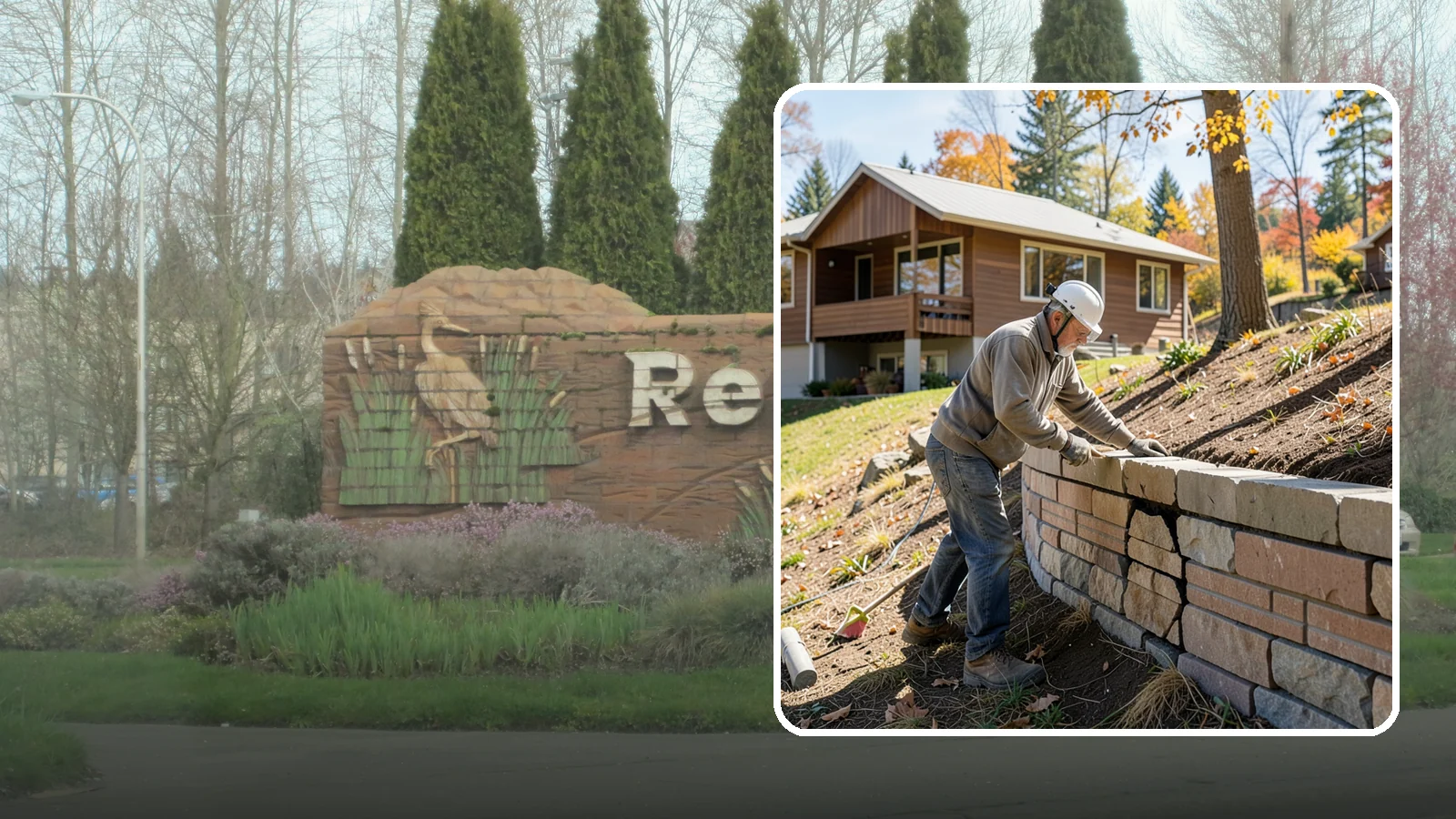 Retaining Wall Repair in Renton, King County, WA - Diagnosing and fixing leaning, cracking, or bulging retaining walls before they fail and damage your property.