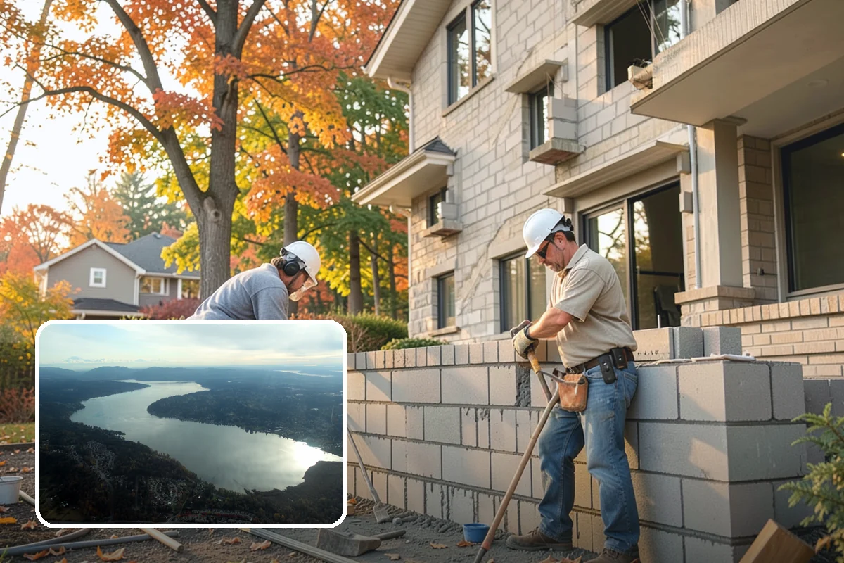 Retaining Wall Repair in Sammamish, King County, WA - Stops a failing wall before it collapses