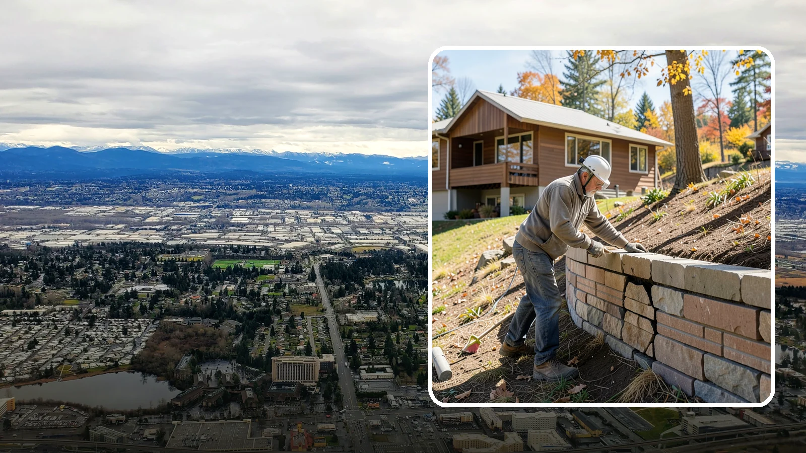 Retaining Wall Repair in SeaTac, King County, WA - Diagnosing and fixing leaning, cracking, or bulging retaining walls before they fail and damage your property.