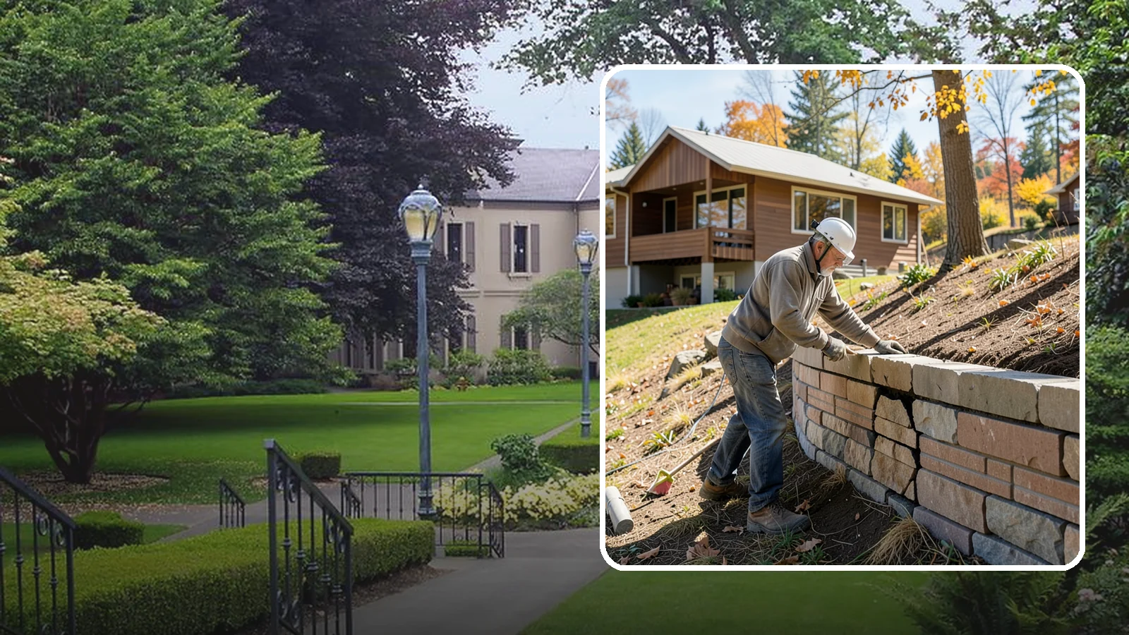 Retaining Wall Repair in Woodinville, King County, WA - Diagnosing and fixing leaning, cracking, or bulging retaining walls before they fail and damage your property.
