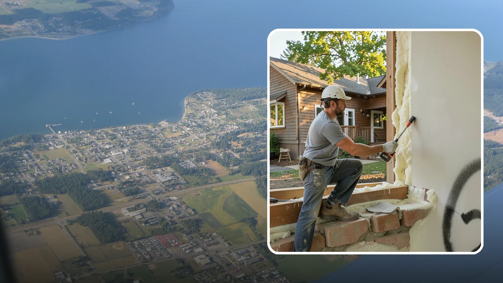 Rim Joist Insulation in Coupeville, Island County, WA - We insulate and air-seal rim joists, a major source of cold drafts and moisture in Northwest homes.