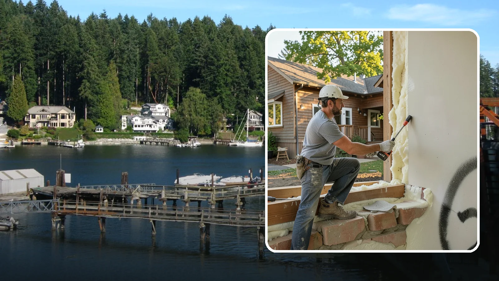 Rim Joist Insulation in Gig Harbor, Pierce County, WA - We insulate and air-seal rim joists, a major source of cold drafts and moisture in Northwest homes.