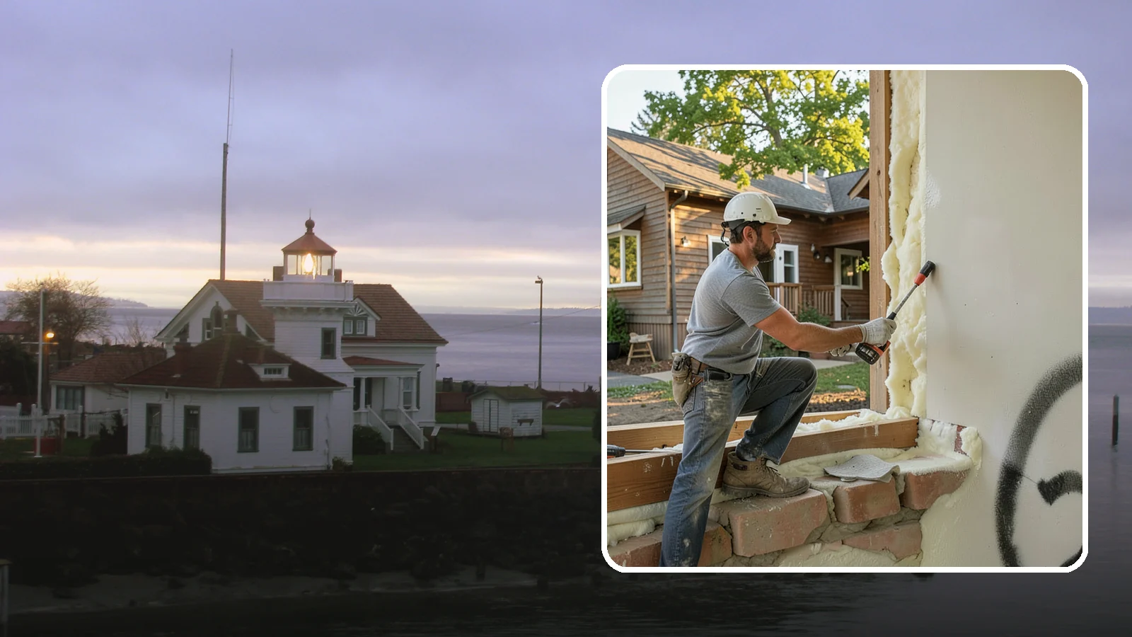 Rim Joist Insulation in Mukilteo, Snohomish County, WA - We insulate and air-seal rim joists, a major source of cold drafts and moisture in Northwest homes.