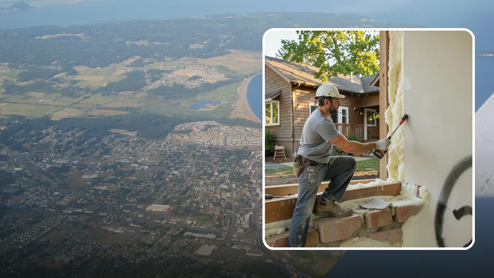 Rim Joist Insulation in Oak Harbor, Island County, WA - We insulate and air-seal rim joists, a major source of cold drafts and moisture in Northwest homes.
