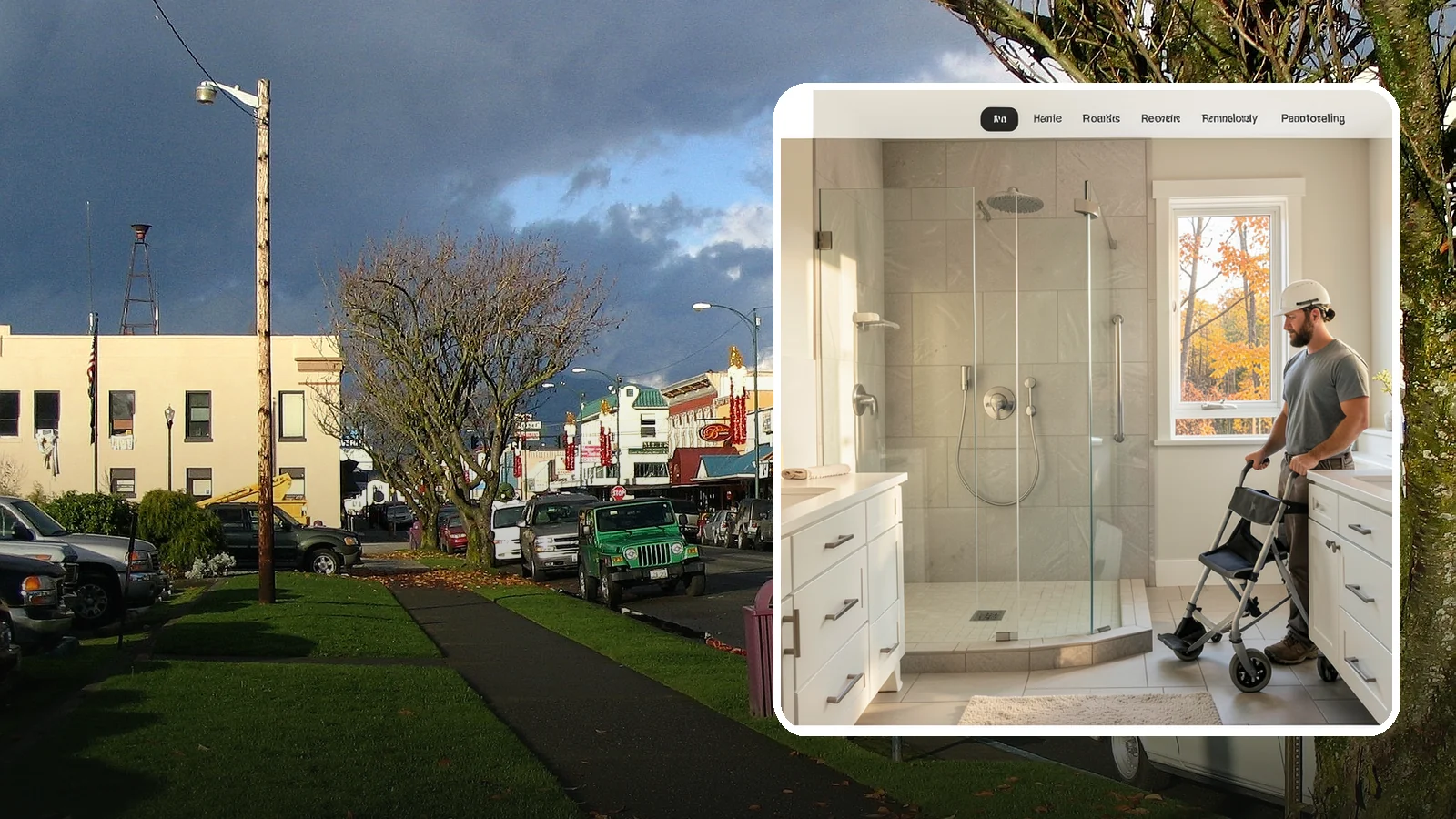 Roll-In Shower Installation in Arlington, Snohomish County, WA - We build curbless roll-in showers that let a wheelchair or walker enter without a single step.