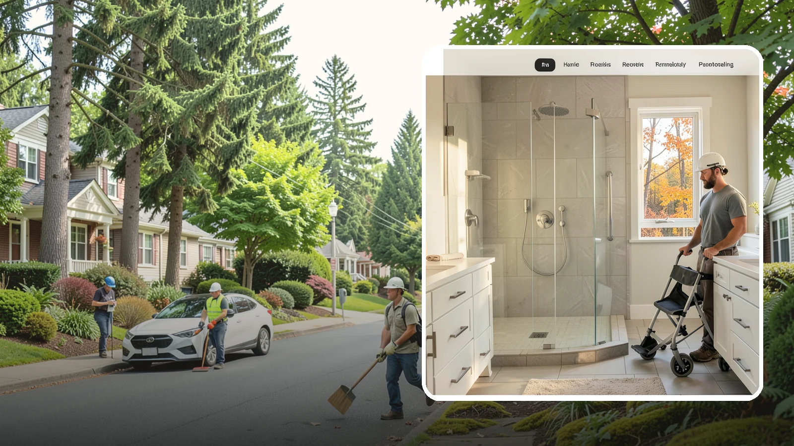 Roll-In Shower Installation in Beaux Arts Village, King County, WA - We build curbless roll-in showers that let a wheelchair or walker enter without a single step.