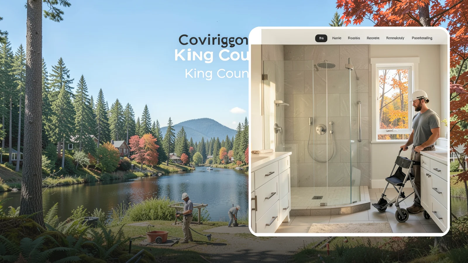 Roll-In Shower Installation in Covington, King County, WA - We build curbless roll-in showers that let a wheelchair or walker enter without a single step.