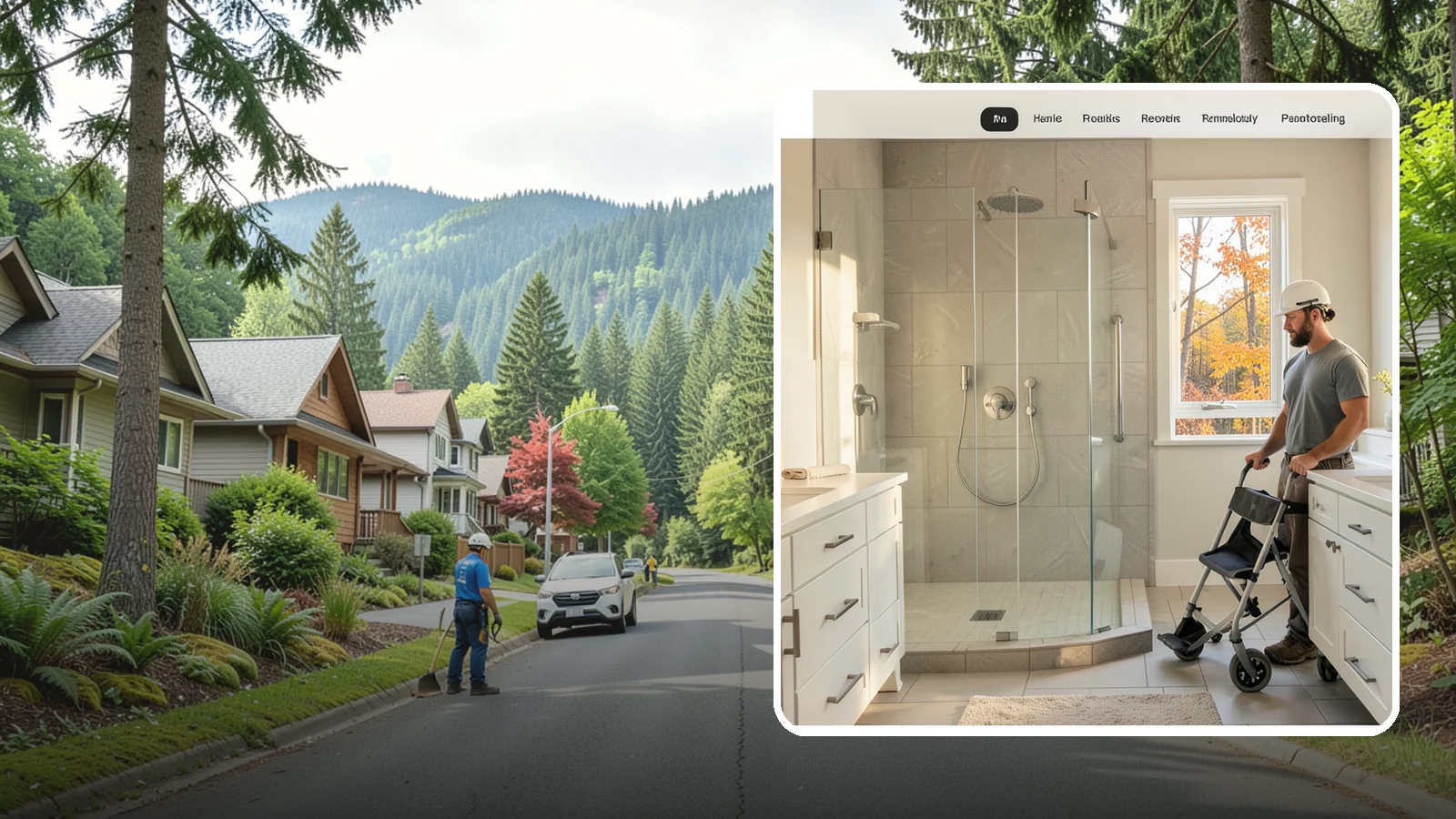 Roll-In Shower Installation in Darrington, Snohomish County, WA - We build curbless roll-in showers that let a wheelchair or walker enter without a single step.
