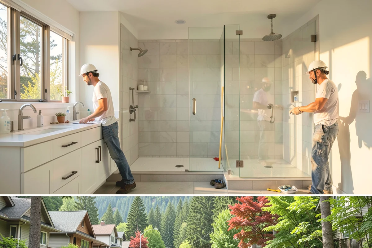 Roll-In Shower Installation in Darrington, Snohomish County, WA - This interior build is well suited to any season, including the rainy stretch when outdoor projects pause.