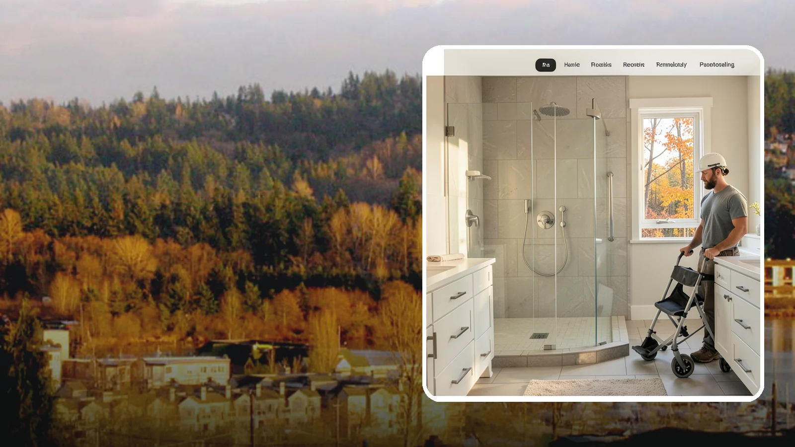 Roll-In Shower Installation in Kenmore, King County, WA - We build curbless roll-in showers that let a wheelchair or walker enter without a single step.