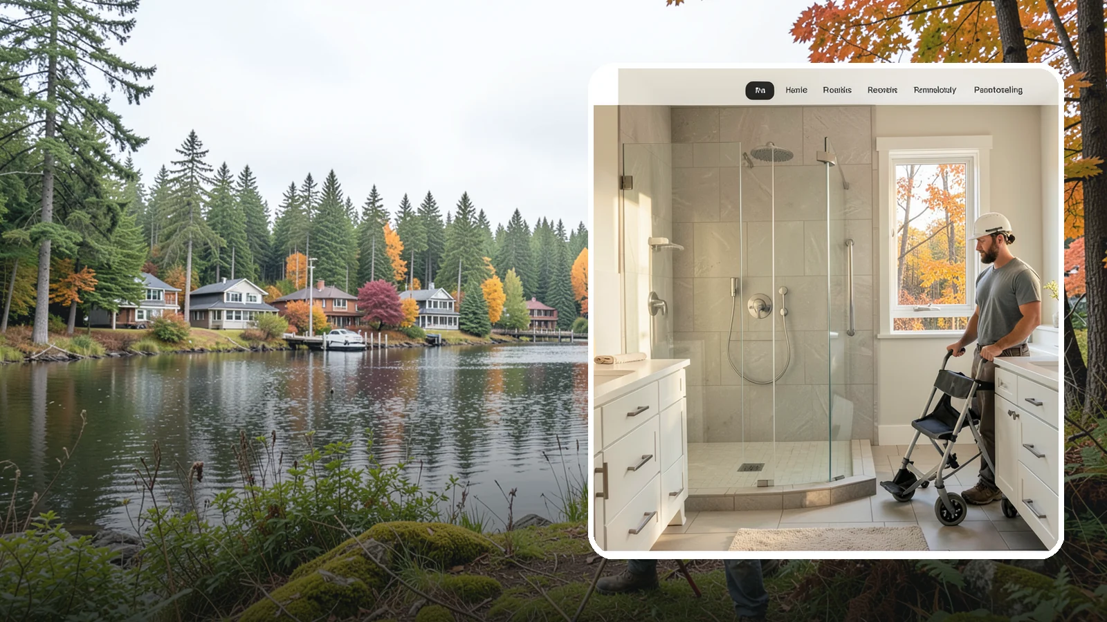 Roll-In Shower Installation in La Conner, Skagit County, WA - We build curbless roll-in showers that let a wheelchair or walker enter without a single step.