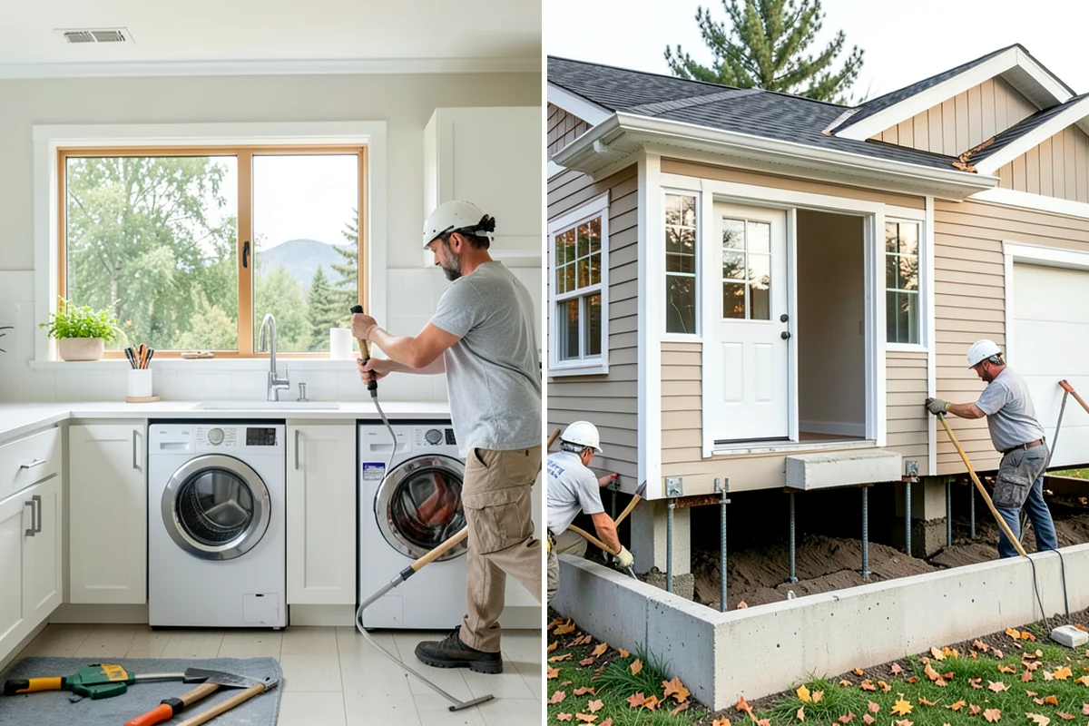 Roll-In Shower Installation in Lake Forest Park, King County, WA - We assess the space and set the drain and slope strategy