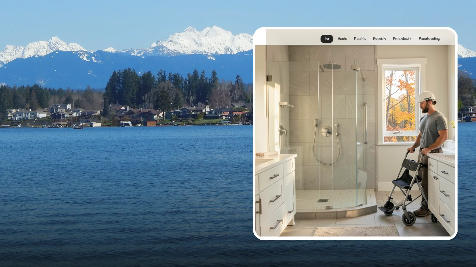 Roll-In Shower Installation in Lake Stevens, Snohomish County, WA - We build curbless roll-in showers that let a wheelchair or walker enter without a single step.