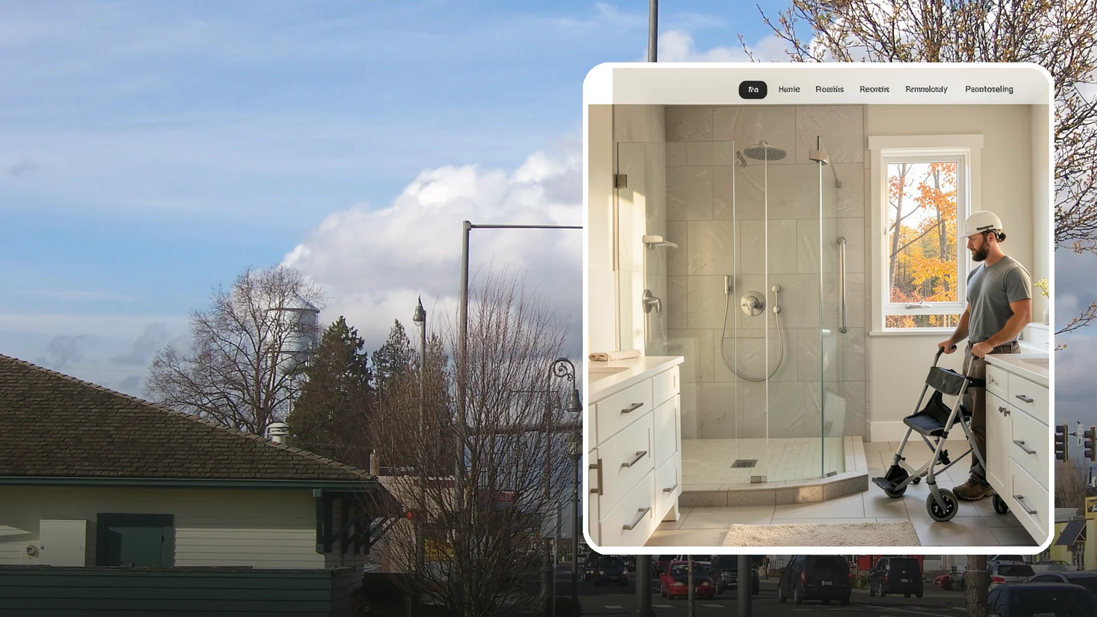 Roll-In Shower Installation in Marysville, Snohomish County, WA - We build curbless roll-in showers that let a wheelchair or walker enter without a single step.