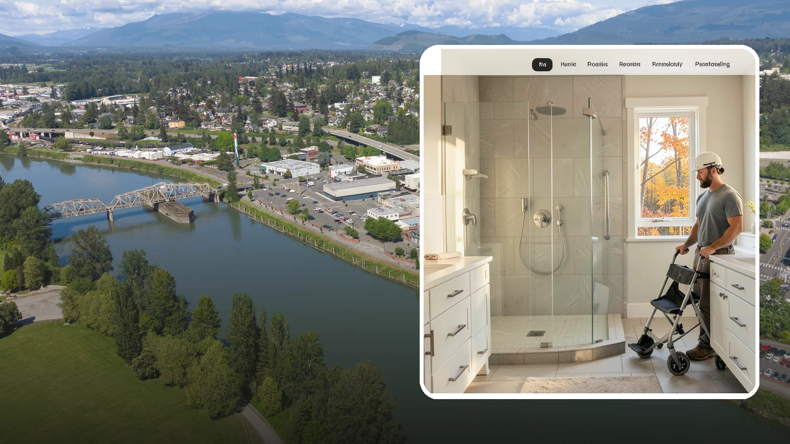 Roll-In Shower Installation in Mount Vernon, Skagit County, WA - We build curbless roll-in showers that let a wheelchair or walker enter without a single step.