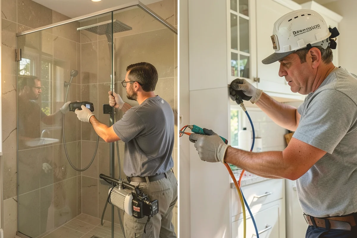 Roll-In Shower Installation in Mount Vernon, Skagit County, WA - We assess the space and set the drain and slope strategy