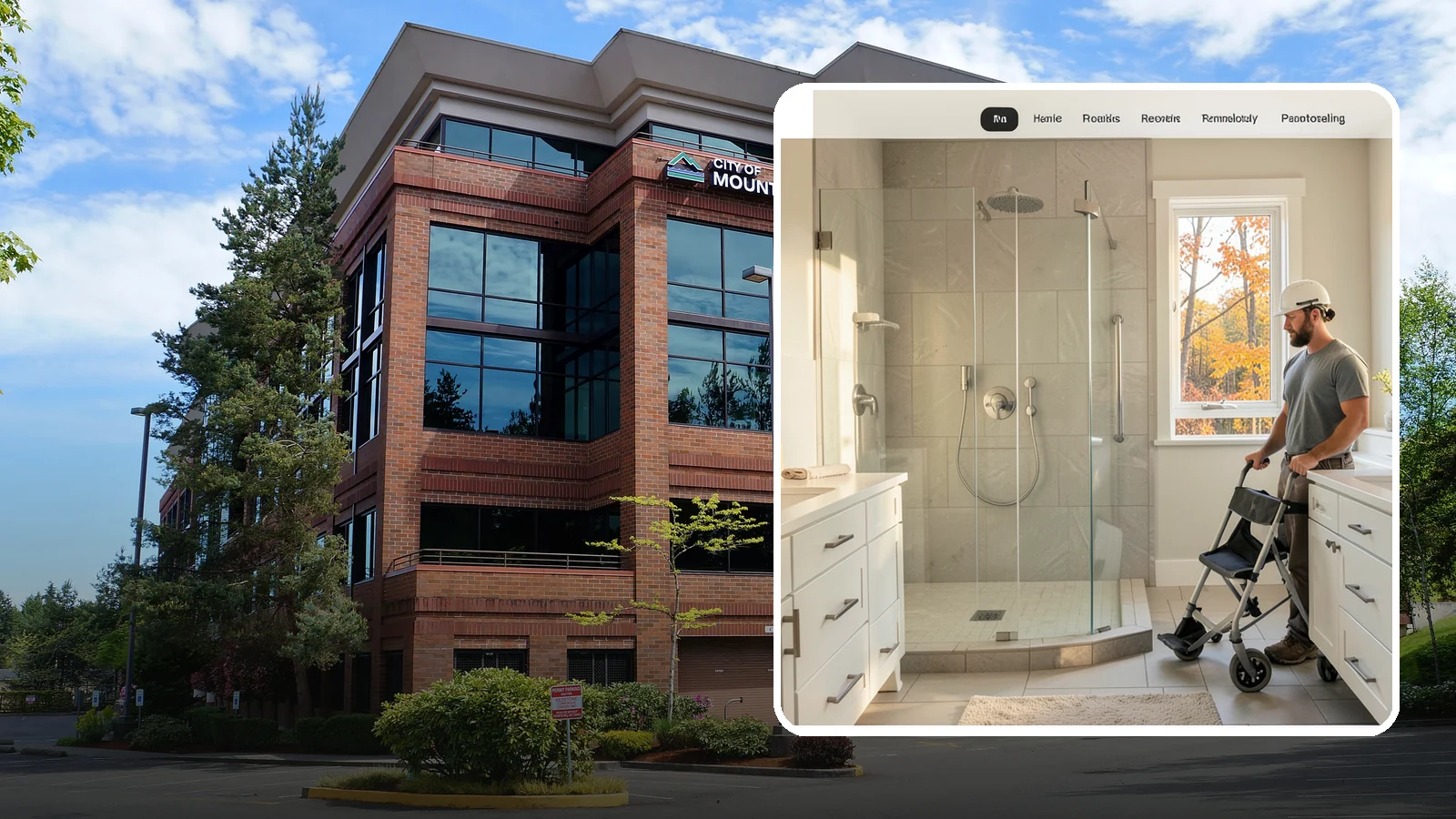 Roll-In Shower Installation in Mountlake Terrace, Snohomish County, WA - We build curbless roll-in showers that let a wheelchair or walker enter without a single step.