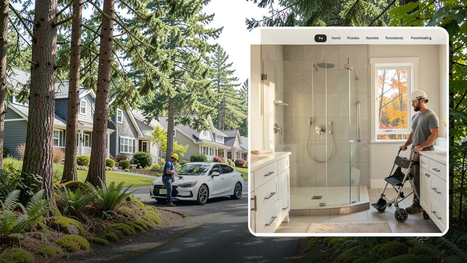 Roll-In Shower Installation in Normandy Park, King County, WA - We build curbless roll-in showers that let a wheelchair or walker enter without a single step.