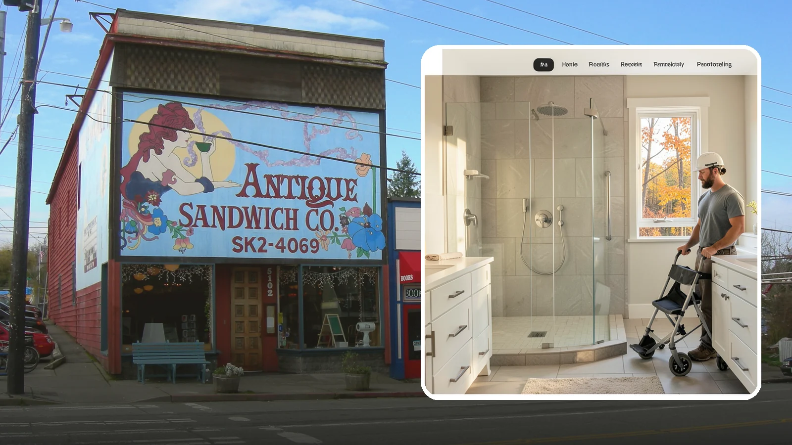 Roll-In Shower Installation in Ruston, Pierce County, WA - We build curbless roll-in showers that let a wheelchair or walker enter without a single step.