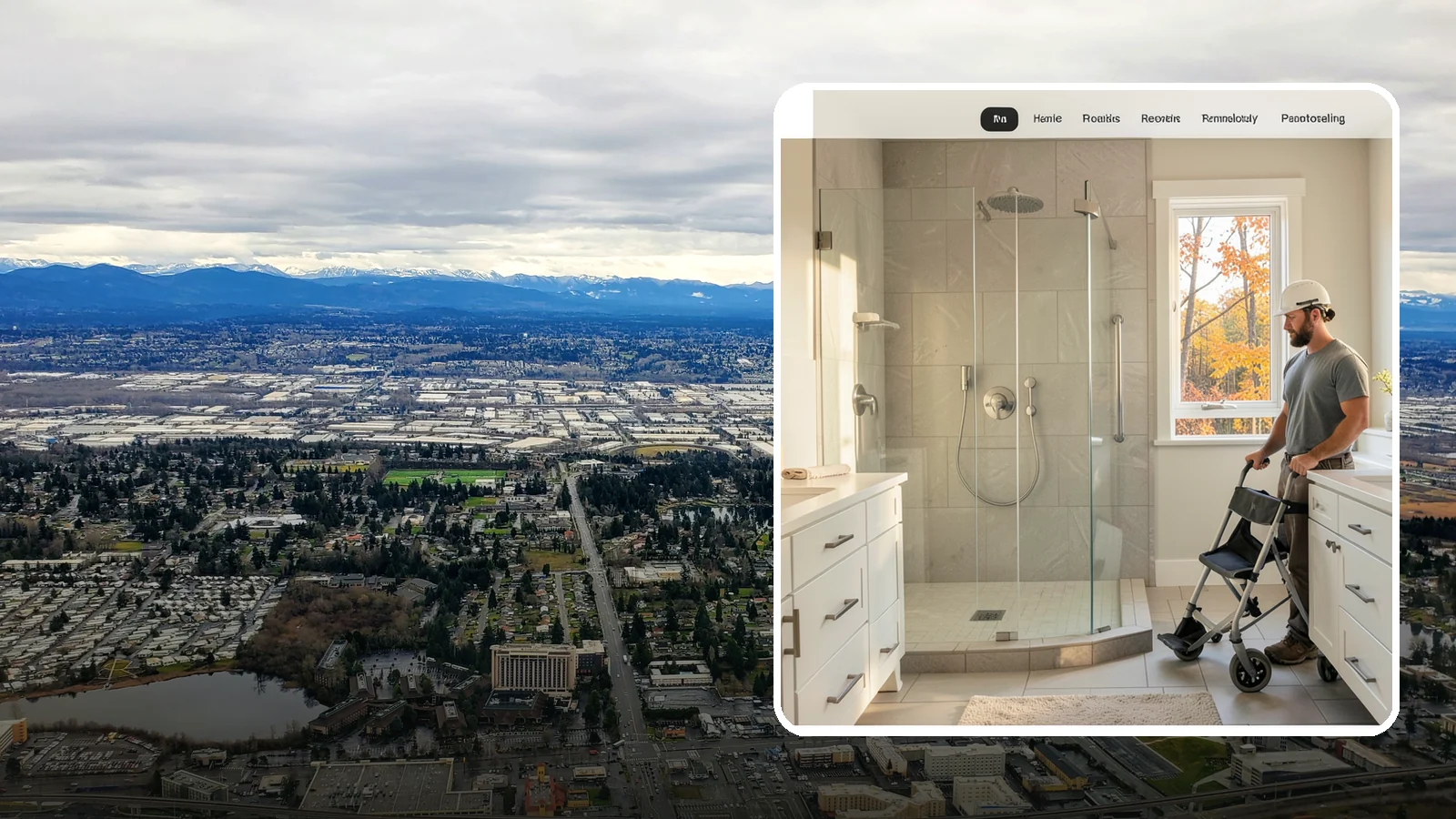 Roll-In Shower Installation in SeaTac, King County, WA - We build curbless roll-in showers that let a wheelchair or walker enter without a single step.