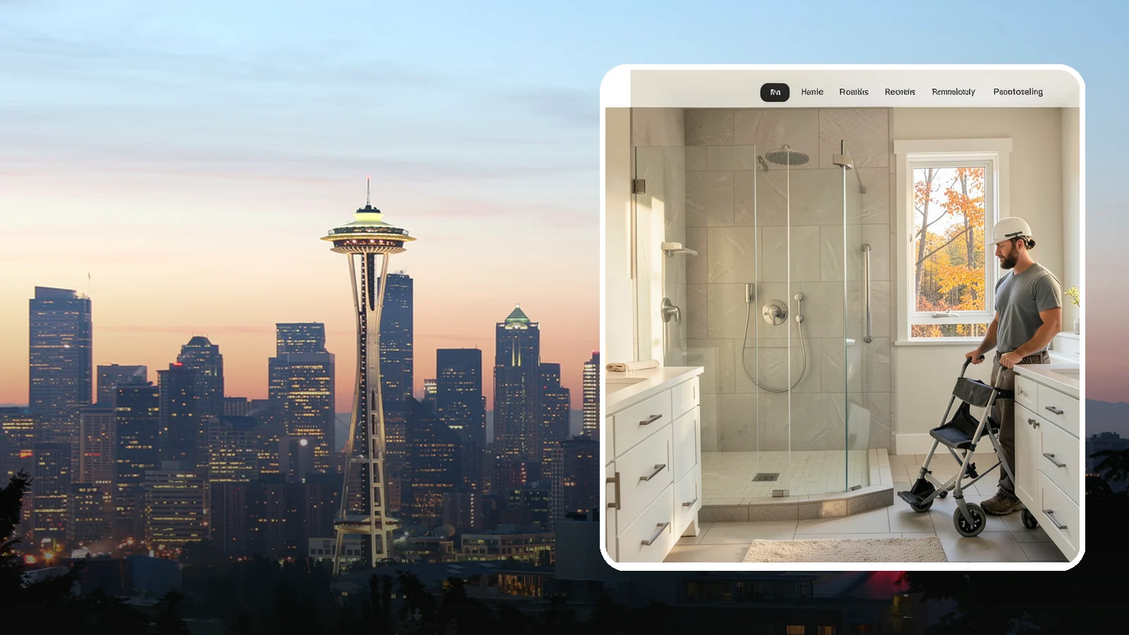 Roll-In Shower Installation in Seattle, King County, WA - We build curbless roll-in showers that let a wheelchair or walker enter without a single step.